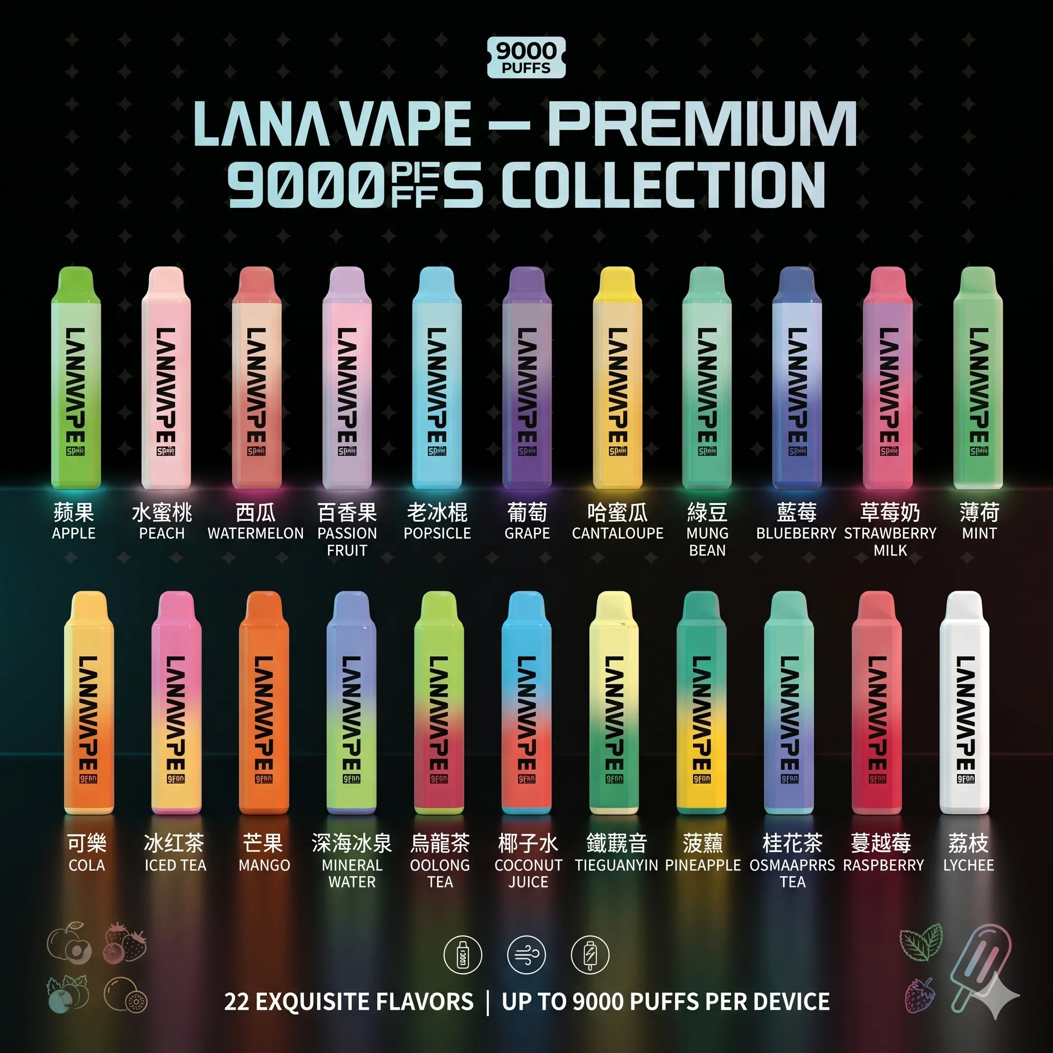 拉娜 拋棄式電子煙 9000口